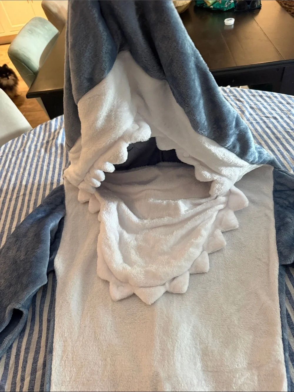 Children's Shark One-Piece Plush Costume - Gray & Cream